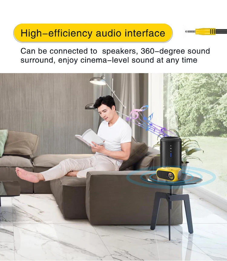Home Theater YG300 Mini Projector Support 1080P Decoding Built-in Audio LED Projector for Smartphone Notebook 3D Glasses As Gift