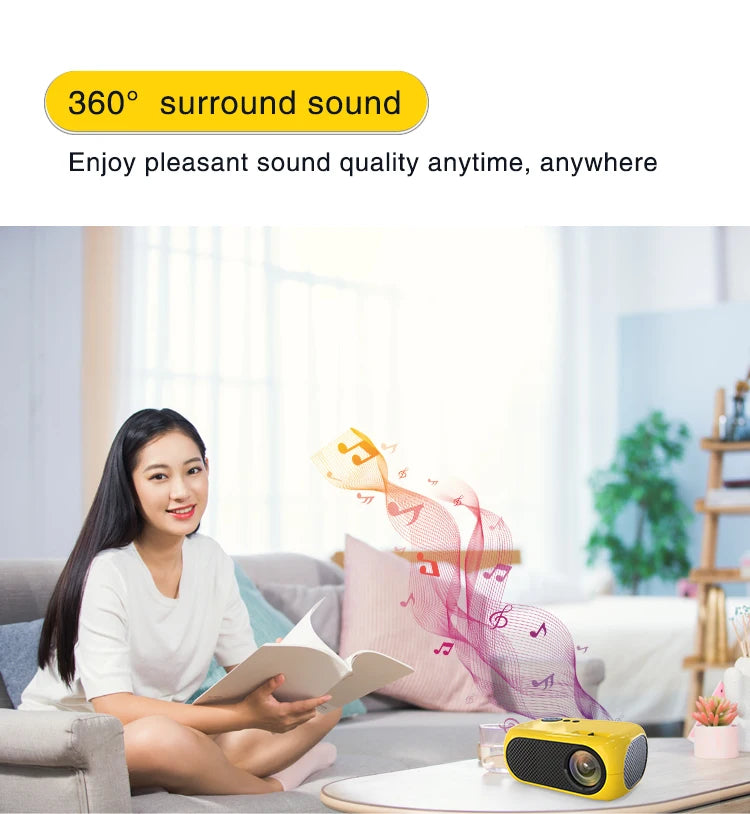Home Theater YG300 Mini Projector Support 1080P Decoding Built-in Audio LED Projector for Smartphone Notebook 3D Glasses As Gift