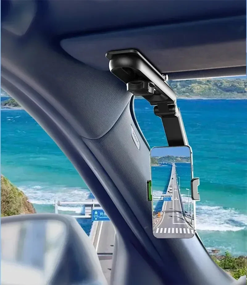 Car Mobile Phone Holder Sun Visor Bracket 1080° Rotation Installation Gps Mobile Phone Mobile Car Clip Bracket Bracket