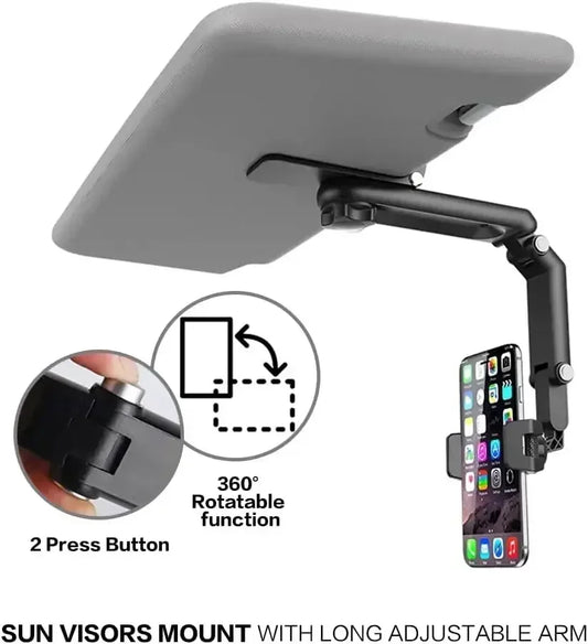 Car Mobile Phone Holder Sun Visor Bracket 1080° Rotation Installation Gps Mobile Phone Mobile Car Clip Bracket Bracket