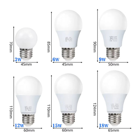 4pcs/lot E27 LED Bulb Lamps AC 220V SMD2835 3W 6W 9W 12W 15W 18W Lampada Led Light Bulbs Living Room Home Indoor LED Bombilla