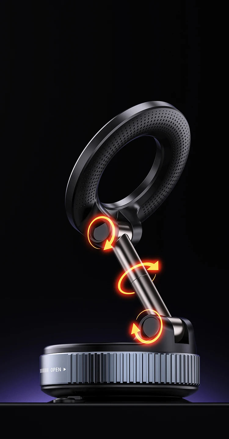 Car Mount Electric Vacuum Magnetic Holder Foldable Strong Suction Stand For Cell Phone For iphone 12 13 14 15 16 Live Streaming