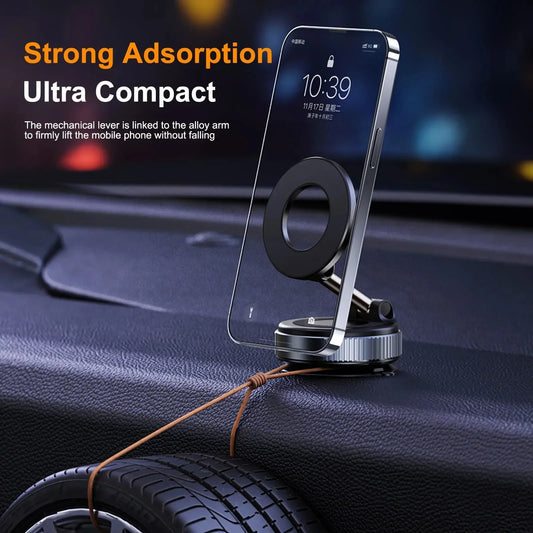 Car Mount Electric Vacuum Magnetic Holder Foldable Strong Suction Stand For Cell Phone For iphone 12 13 14 15 16 Live Streaming