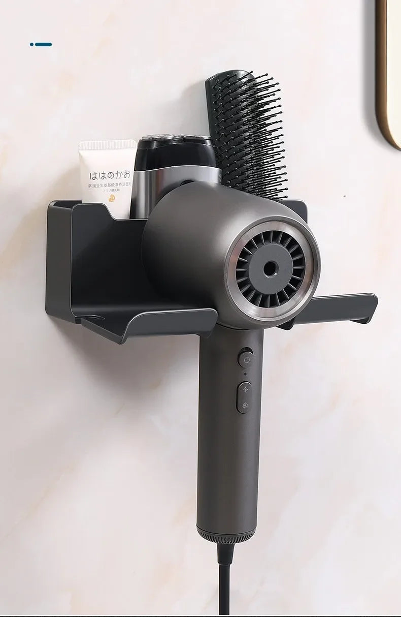 Bathroom wall rack hair dryer holder - Bathroom hair dryer holder storage box - Shower hair dryer and accessory storage rack