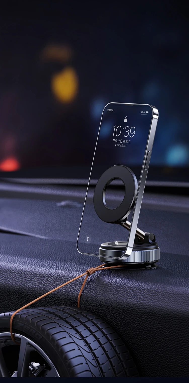 Car Mount Electric Vacuum Magnetic Holder Foldable Strong Suction Stand For Cell Phone For iphone 12 13 14 15 16 Live Streaming
