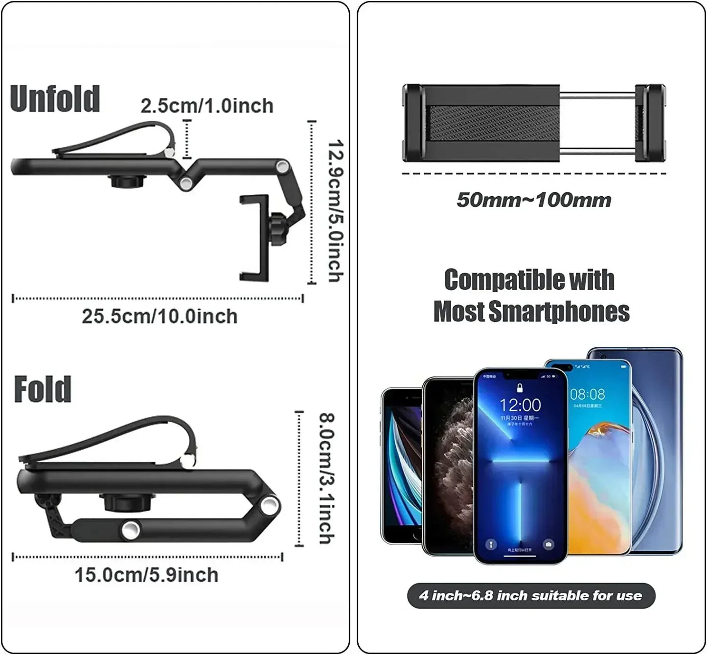Car Mobile Phone Holder Sun Visor Bracket 1080° Rotation Installation Gps Mobile Phone Mobile Car Clip Bracket Bracket