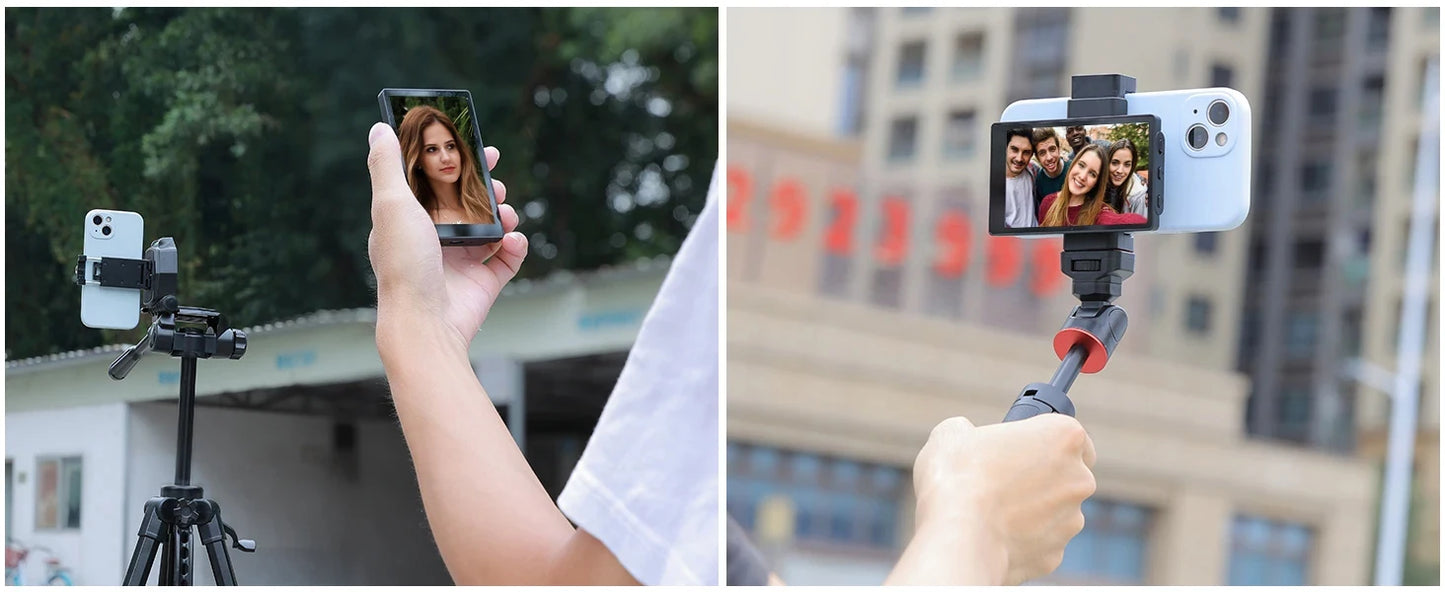 AHXJKA Wireless magnetic Vlog Iphone Selfie Monitor Screen Support Using Rear Camera for iPhone Selfie Vlog Live Stream TikTok