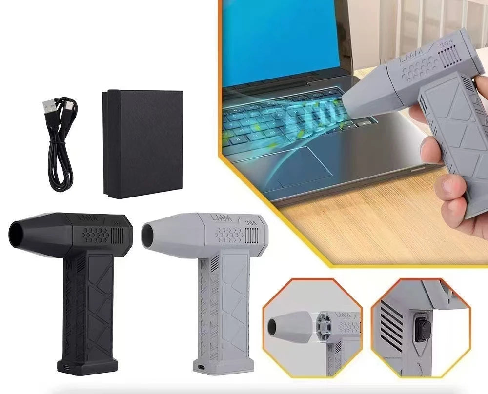High-speed Turbo Dusting Hair Dryer - 130,000 Rpm Brushless Violent Fan Handheld Rechargeable Outdoor Powerful