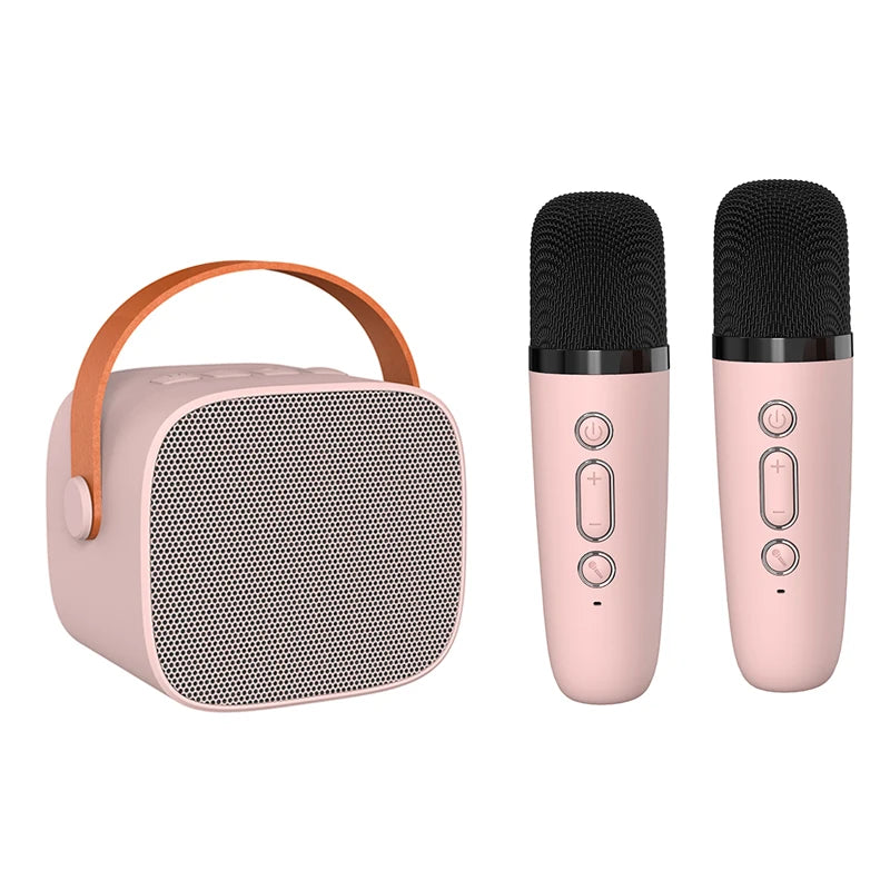 Mini Karaoke Machine for Kids Portable Speaker With 1-2 Wireless Microphone for Home KTV Birthday Party Holiday Gifts