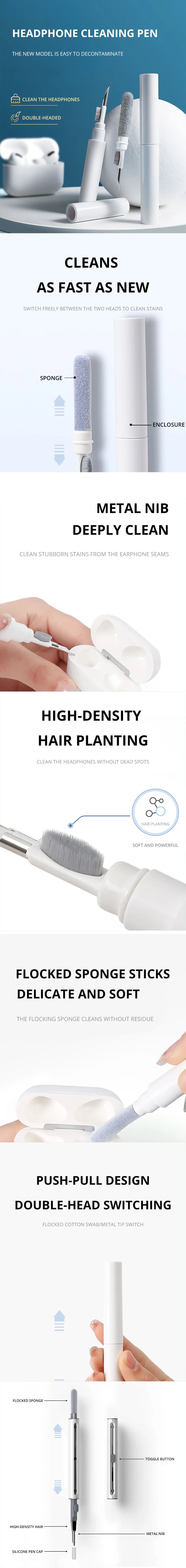 1pc Bluetooth Earphone Cleaning Pen Multifunctional Cleaning Brush Earphone Cleaner