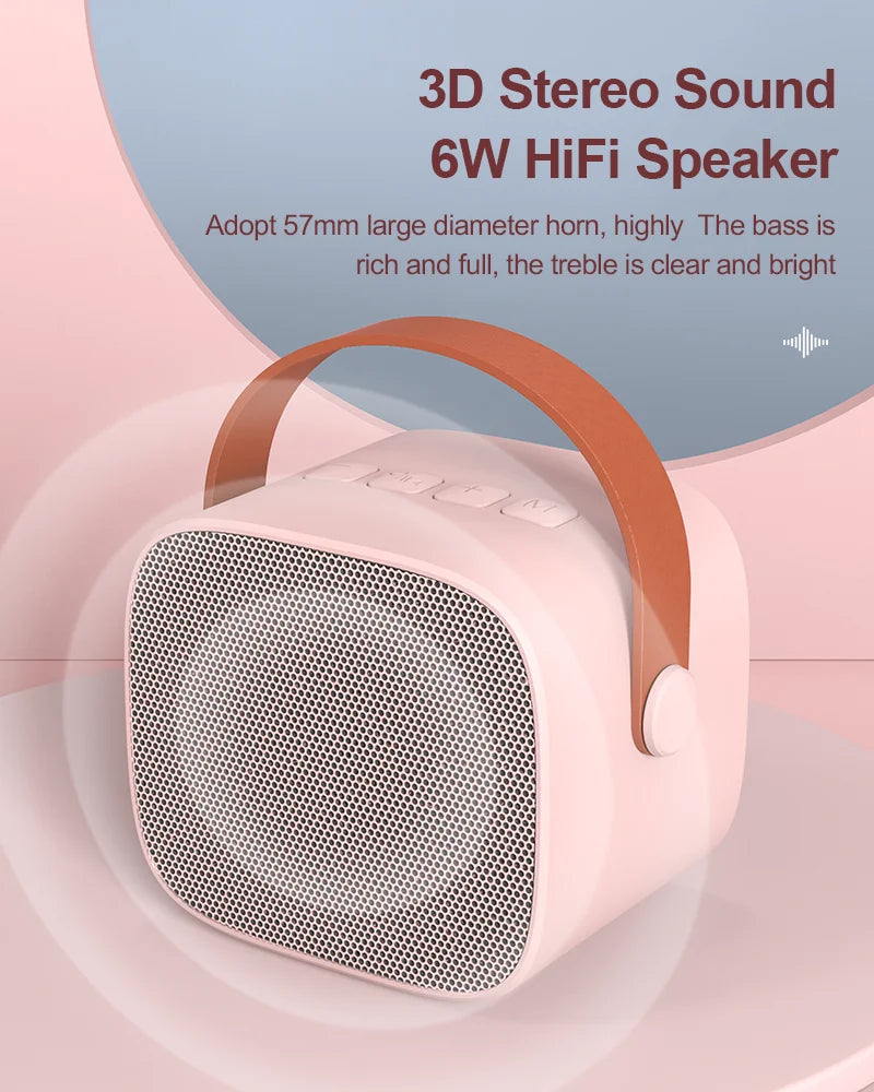 Mini Karaoke Machine for Kids Portable Speaker With 1-2 Wireless Microphone for Home KTV Birthday Party Holiday Gifts