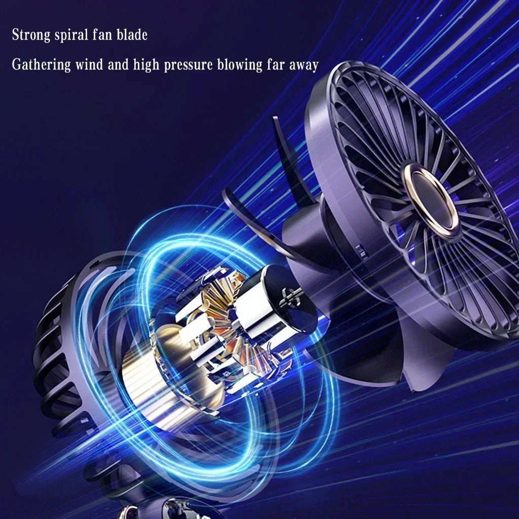 Foldable USB handheld fan -5-speed rechargeable mini fan, can be used as a phone holder and display screen