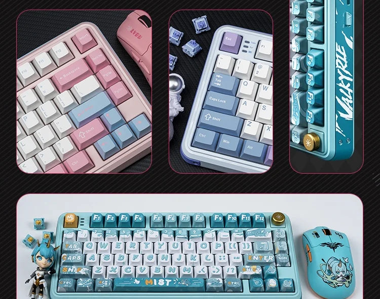Valkyrie Vk75 Mechanical Keyboard Tri Mode E-Game Hot Swappable 2.4g/Wired/Bluetooth Rgb Gasket Customized Mechanical Keyboard