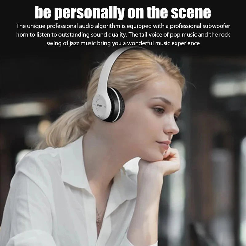 P47 Wireless bluetooth headphone With Mic Headsets Stereo Sound Earphones Sports Gaming Headphones Supports PC Smartphone