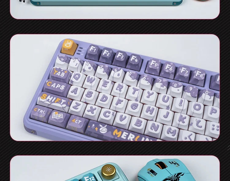 Valkyrie Vk75 Mechanical Keyboard Tri Mode E-Game Hot Swappable 2.4g/Wired/Bluetooth Rgb Gasket Customized Mechanical Keyboard