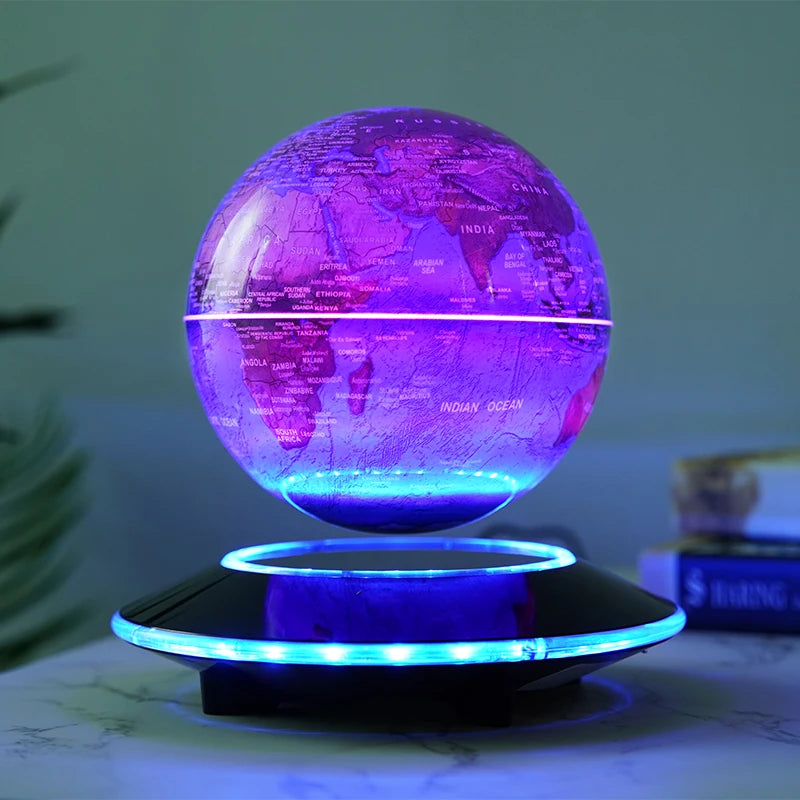 Magnetic Levitation 6-Inch 8-Inch Globe, Self Rotating Luminous Office Decoration, Living Room Desktop Decoration, Creative Gift