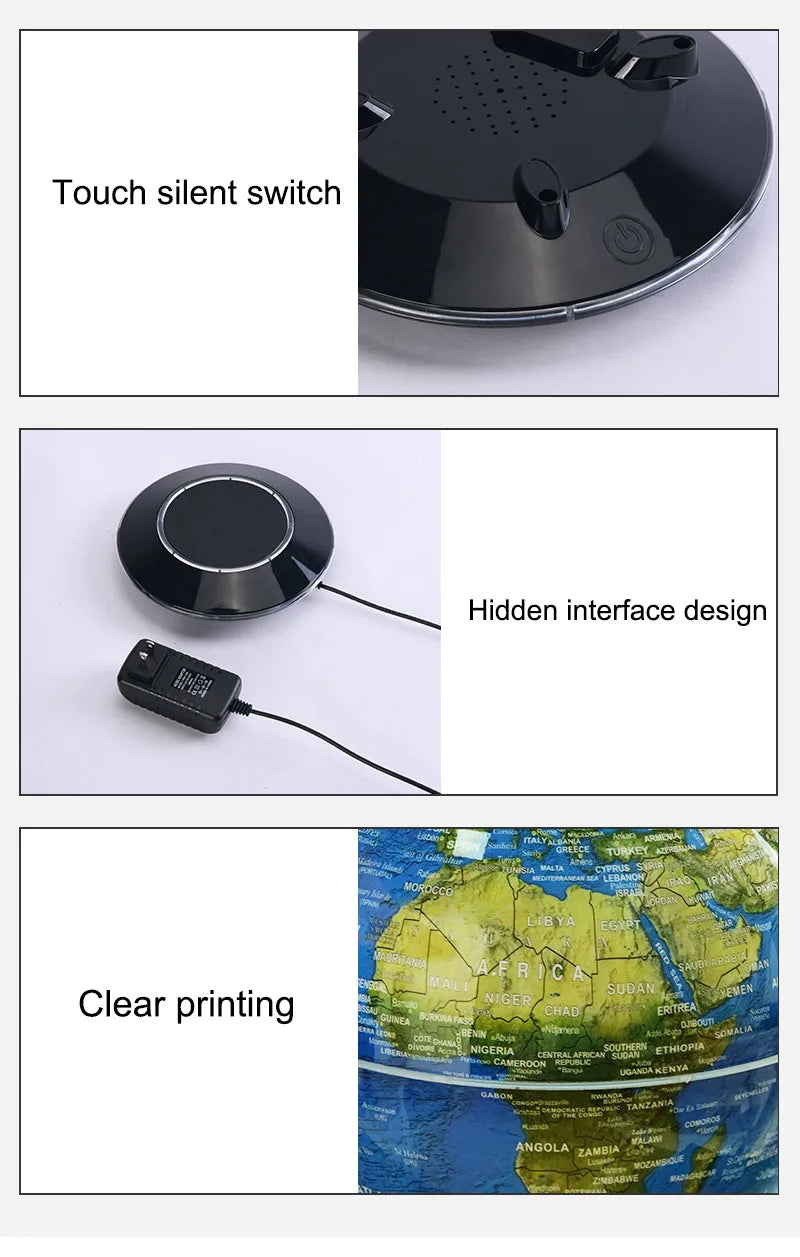 Magnetic Levitation 6-Inch 8-Inch Globe, Self Rotating Luminous Office Decoration, Living Room Desktop Decoration, Creative Gift