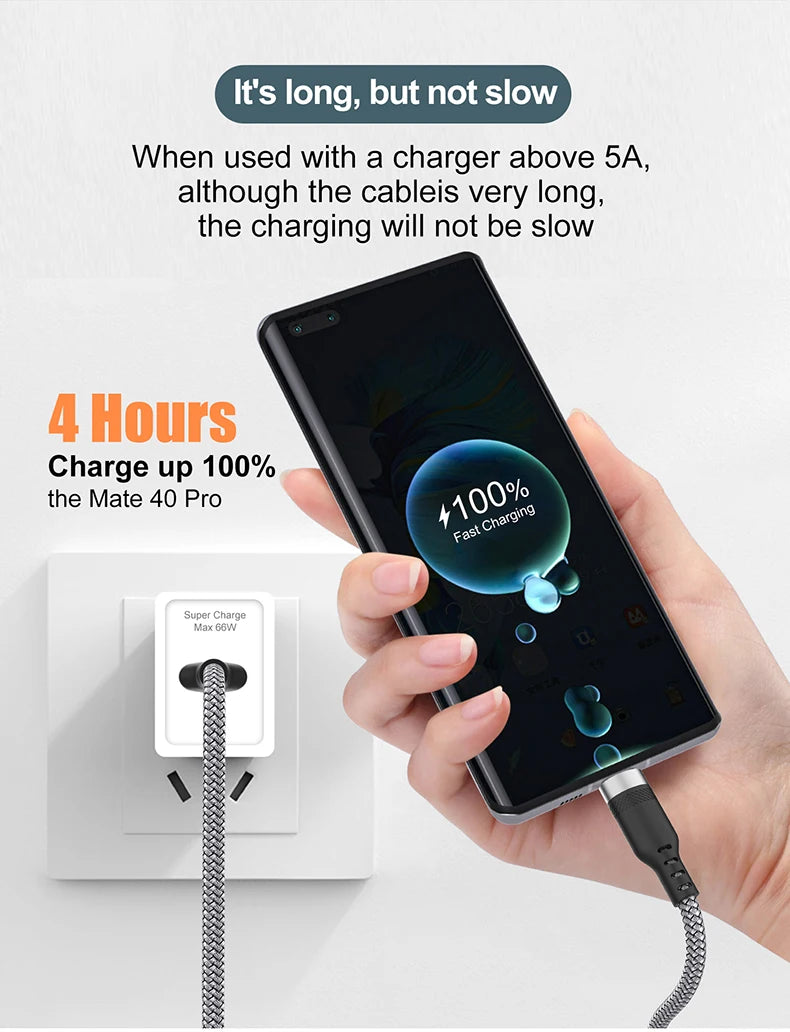 USB TYPE C Fast Charge Cable LIGHTNING 3m 5 Meters USB C Android Micro USB Extend Charging Cable for iPhone 14 Xiaomi OnePlus
