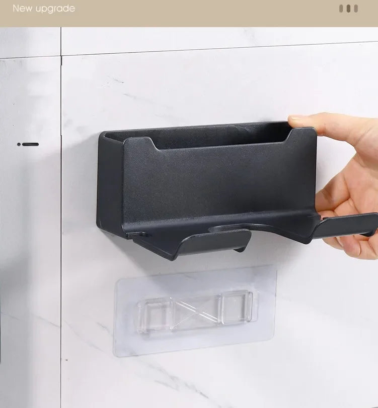 Bathroom wall rack hair dryer holder - Bathroom hair dryer holder storage box - Shower hair dryer and accessory storage rack