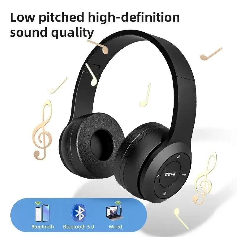 P47 Wireless bluetooth headphone With Mic Headsets Stereo Sound Earphones Sports Gaming Headphones Supports PC Smartphone