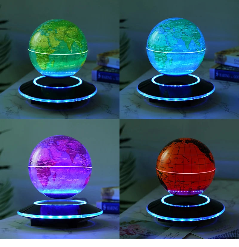Magnetic Levitation 6-Inch 8-Inch Globe, Self Rotating Luminous Office Decoration, Living Room Desktop Decoration, Creative Gift
