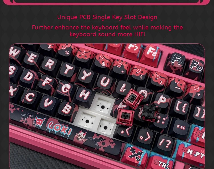 Valkyrie Vk75 Mechanical Keyboard Tri Mode E-Game Hot Swappable 2.4g/Wired/Bluetooth Rgb Gasket Customized Mechanical Keyboard