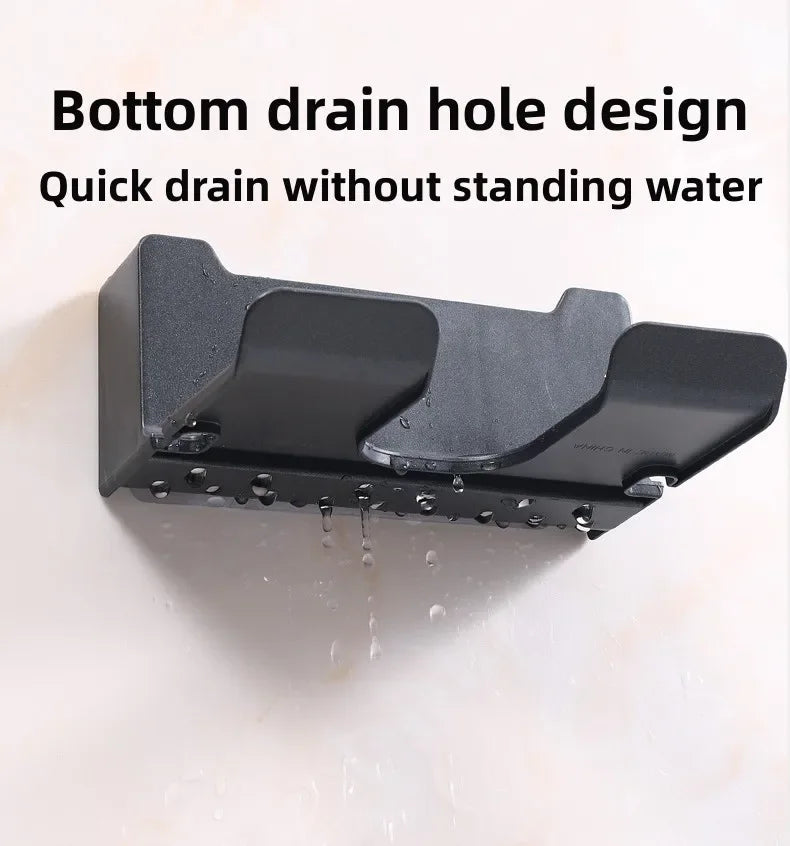 Bathroom wall rack hair dryer holder - Bathroom hair dryer holder storage box - Shower hair dryer and accessory storage rack