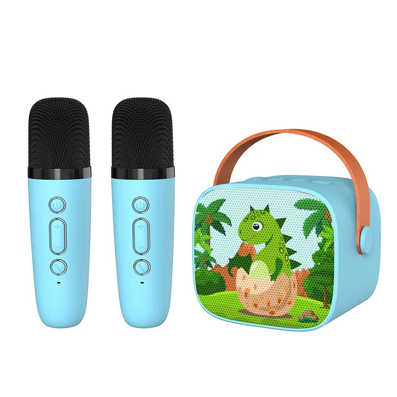 Mini Karaoke Machine for Kids Portable Speaker With 1-2 Wireless Microphone for Home KTV Birthday Party Holiday Gifts