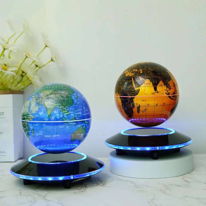 Magnetic Levitation 6-Inch 8-Inch Globe, Self Rotating Luminous Office Decoration, Living Room Desktop Decoration, Creative Gift