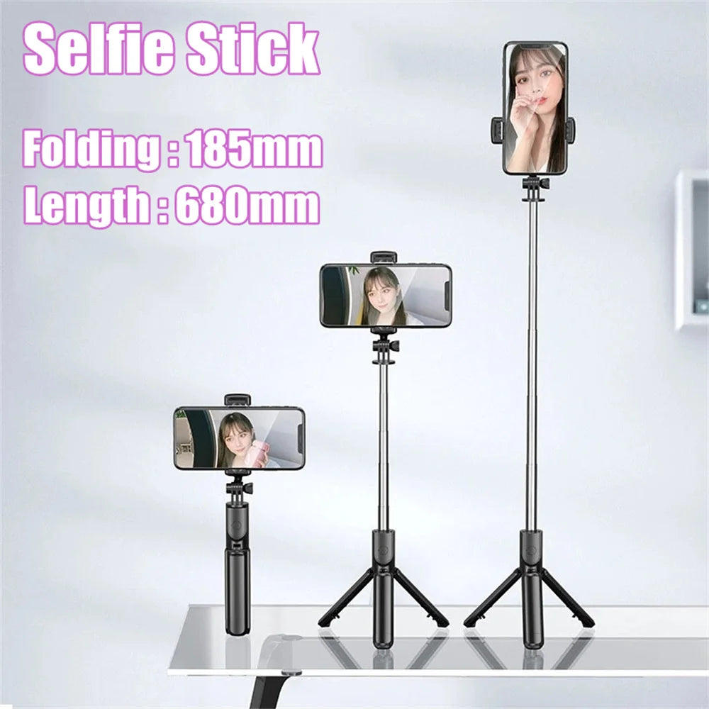 Wireless Selfie Stick Tripod Stand Bluetooth Remote Extendable Tripod for iPhone Mobile Phone Tiktok Live Streaming