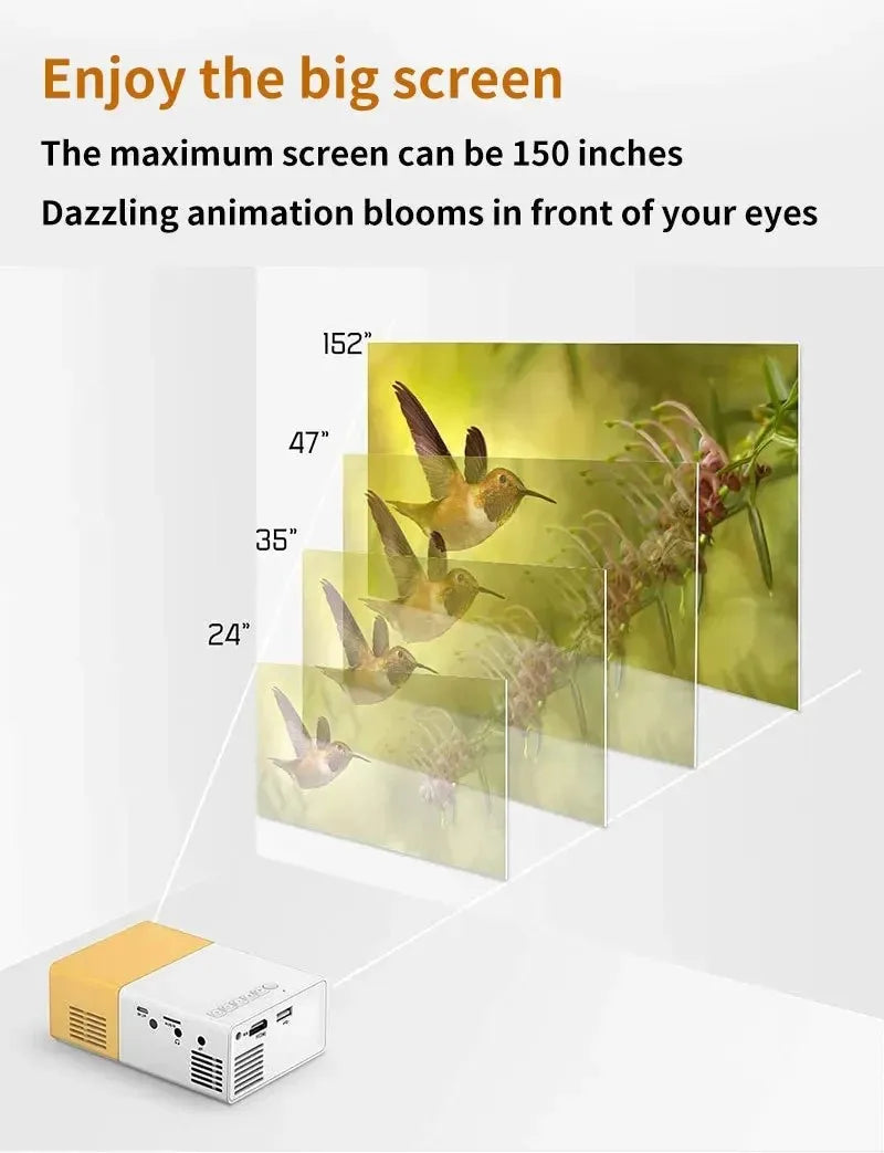 YG300 LED Outdoor Mini HD 1080P Mobile Projector YG300 USB Children's Projector Ultra-clear Mini Portable Mini Projector