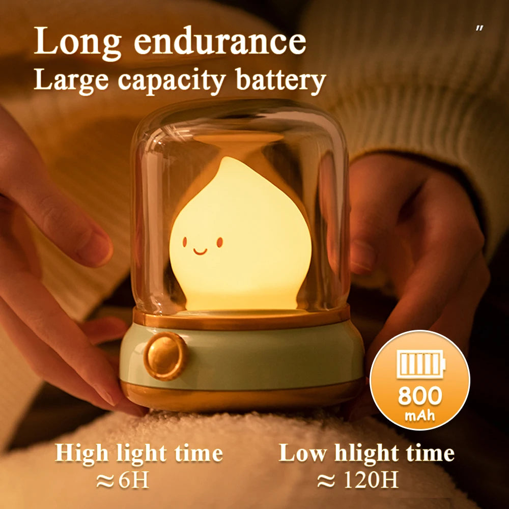 Flameless Candles Night Light Cute Capybara Kerosene Sleeping Nightlights Dimmable 2 Lighting Modes Bedside Lamp For Kid Bedroom