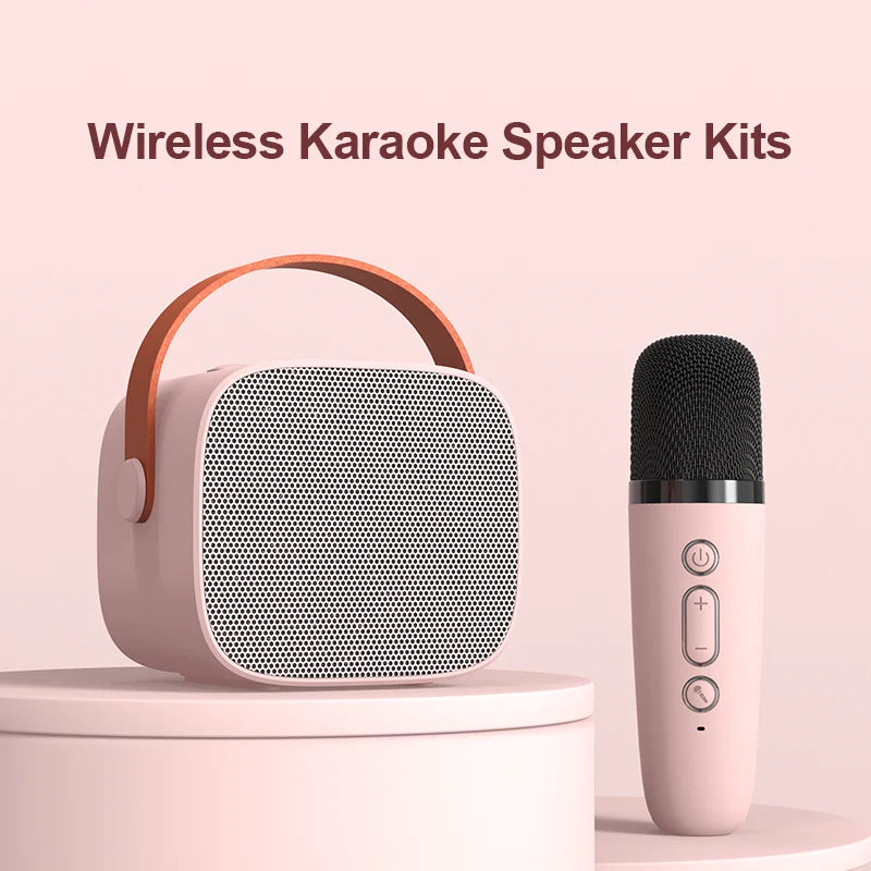 Mini Karaoke Machine for Kids Portable Speaker With 1-2 Wireless Microphone for Home KTV Birthday Party Holiday Gifts