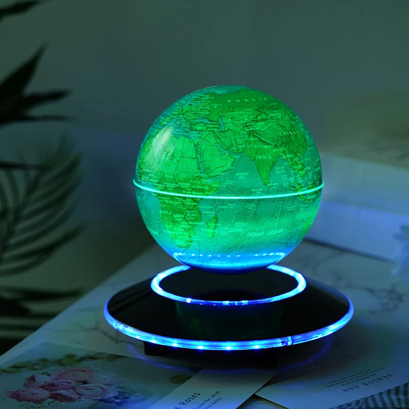 Magnetic Levitation 6-Inch 8-Inch Globe, Self Rotating Luminous Office Decoration, Living Room Desktop Decoration, Creative Gift