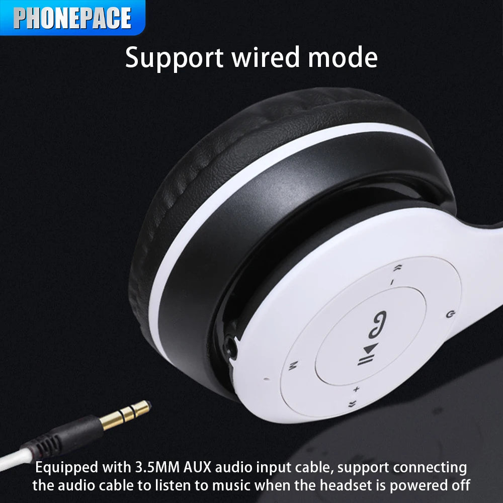 Stereo P47 Headset 5.0 Bluetooth Headset Folding Series Wireless Sports Game Headset for iPhone XiaoMi
