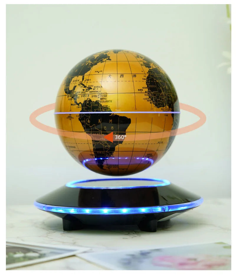 Magnetic Levitation 6-Inch 8-Inch Globe, Self Rotating Luminous Office Decoration, Living Room Desktop Decoration, Creative Gift