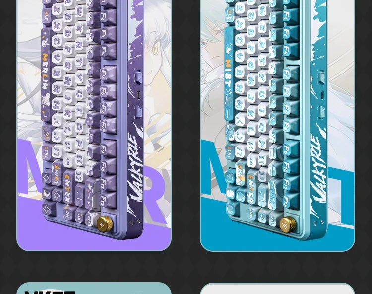 Valkyrie Vk75 Mechanical Keyboard Tri Mode E-Game Hot Swappable 2.4g/Wired/Bluetooth Rgb Gasket Customized Mechanical Keyboard