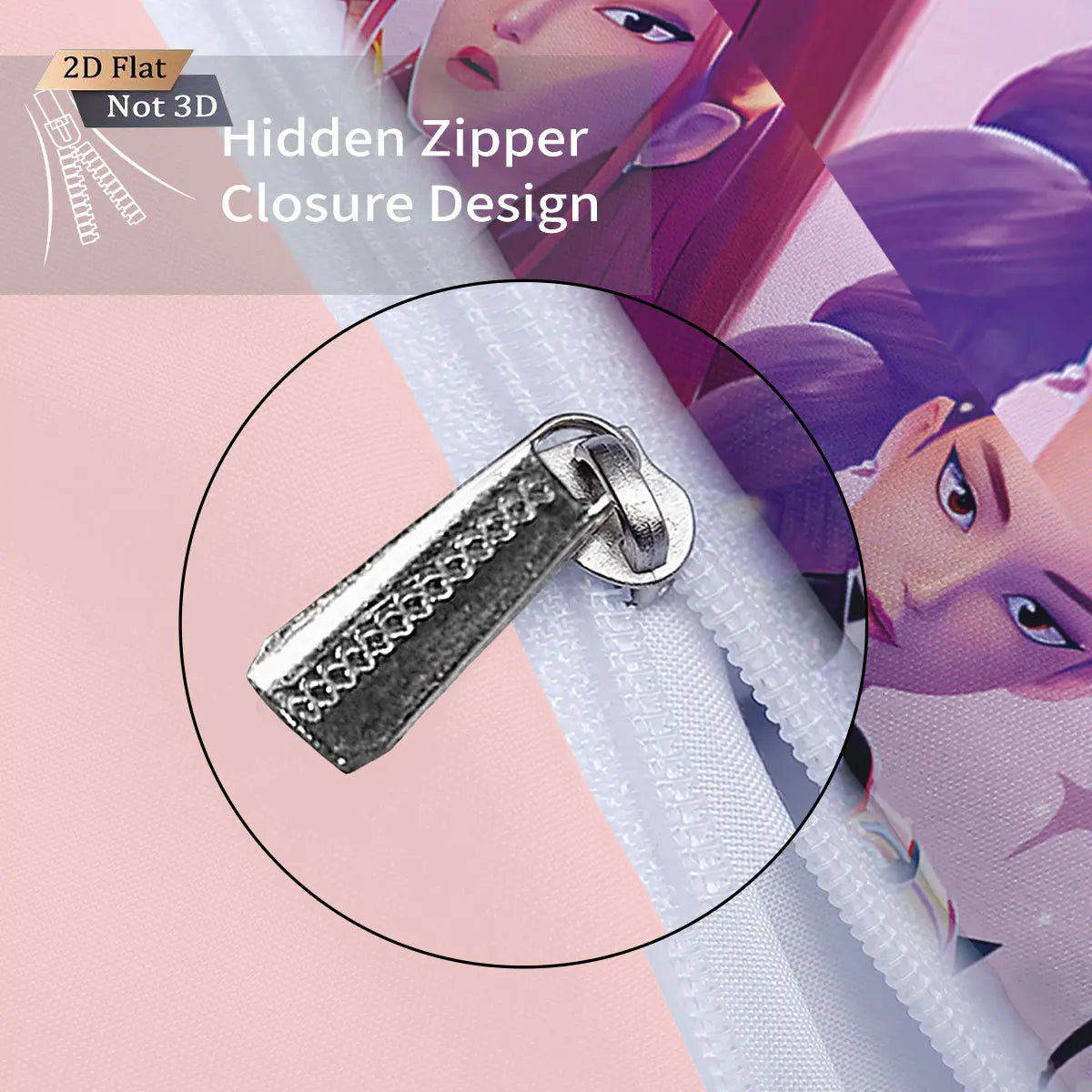 3pcsK-Pop Demon Hunters Printed Chipless Bedding Set Multi Size Comfortable Bedroom Bedding Decoration Machine Washable