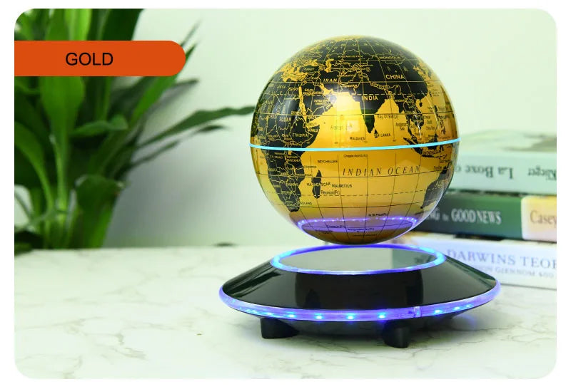 Magnetic Levitation 6-Inch 8-Inch Globe, Self Rotating Luminous Office Decoration, Living Room Desktop Decoration, Creative Gift