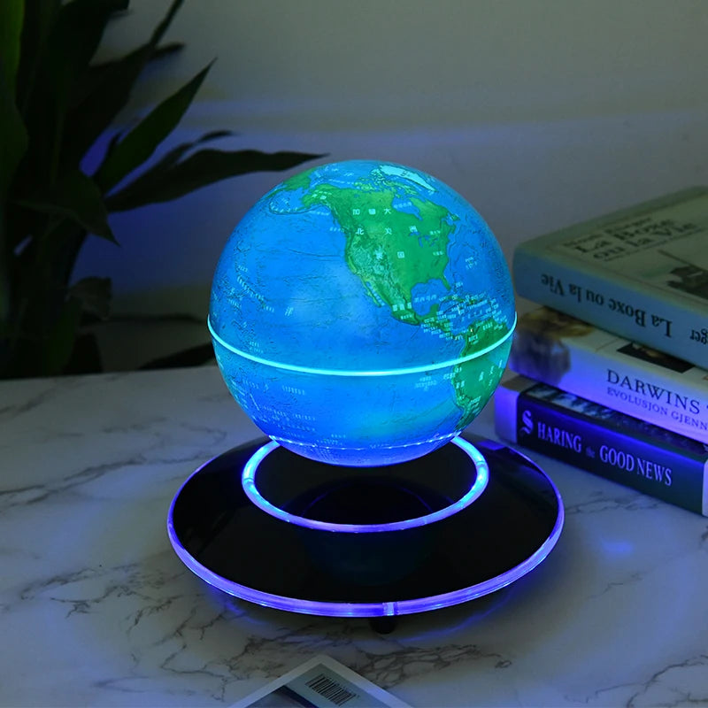 Magnetic Levitation 6-Inch 8-Inch Globe, Self Rotating Luminous Office Decoration, Living Room Desktop Decoration, Creative Gift
