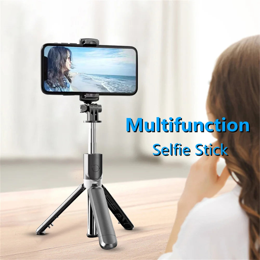 Wireless Selfie Stick Tripod Stand Bluetooth Remote Extendable Tripod for iPhone Mobile Phone Tiktok Live Streaming