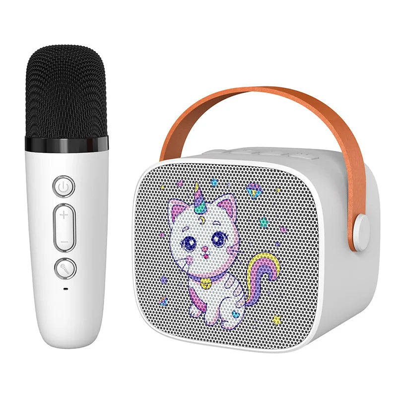 Mini Karaoke Machine for Kids Portable Speaker With 1-2 Wireless Microphone for Home KTV Birthday Party Holiday Gifts