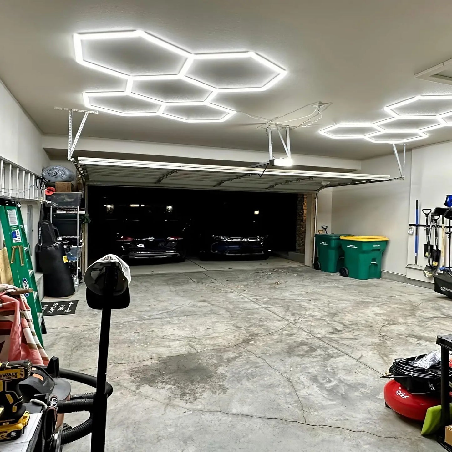 Hexagon Garage Led lights, 25 Pack 240W Garage Lights Ceiling Led Work Light, Super Bright 6500K Hexagon Honeycomb Led