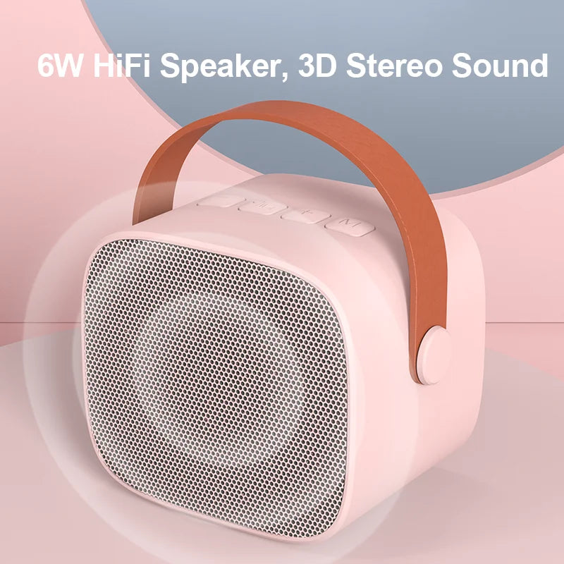 Mini Karaoke Machine for Kids Portable Speaker With 1-2 Wireless Microphone for Home KTV Birthday Party Holiday Gifts