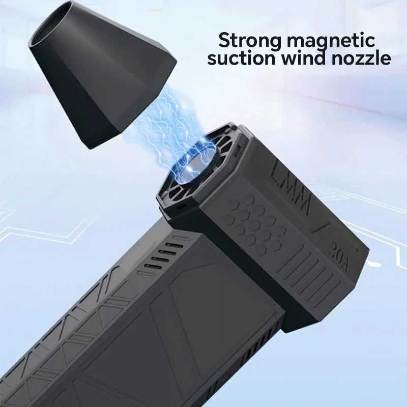 High-speed Turbo Dusting Hair Dryer - 130,000 Rpm Brushless Violent Fan Handheld Rechargeable Outdoor Powerful