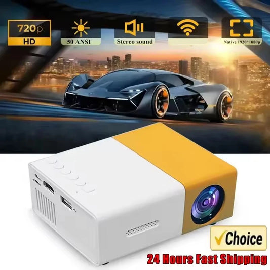 YG300 LED Outdoor Mini HD 1080P Mobile Projector YG300 USB Children's Projector Ultra-clear Mini Portable Mini Projector